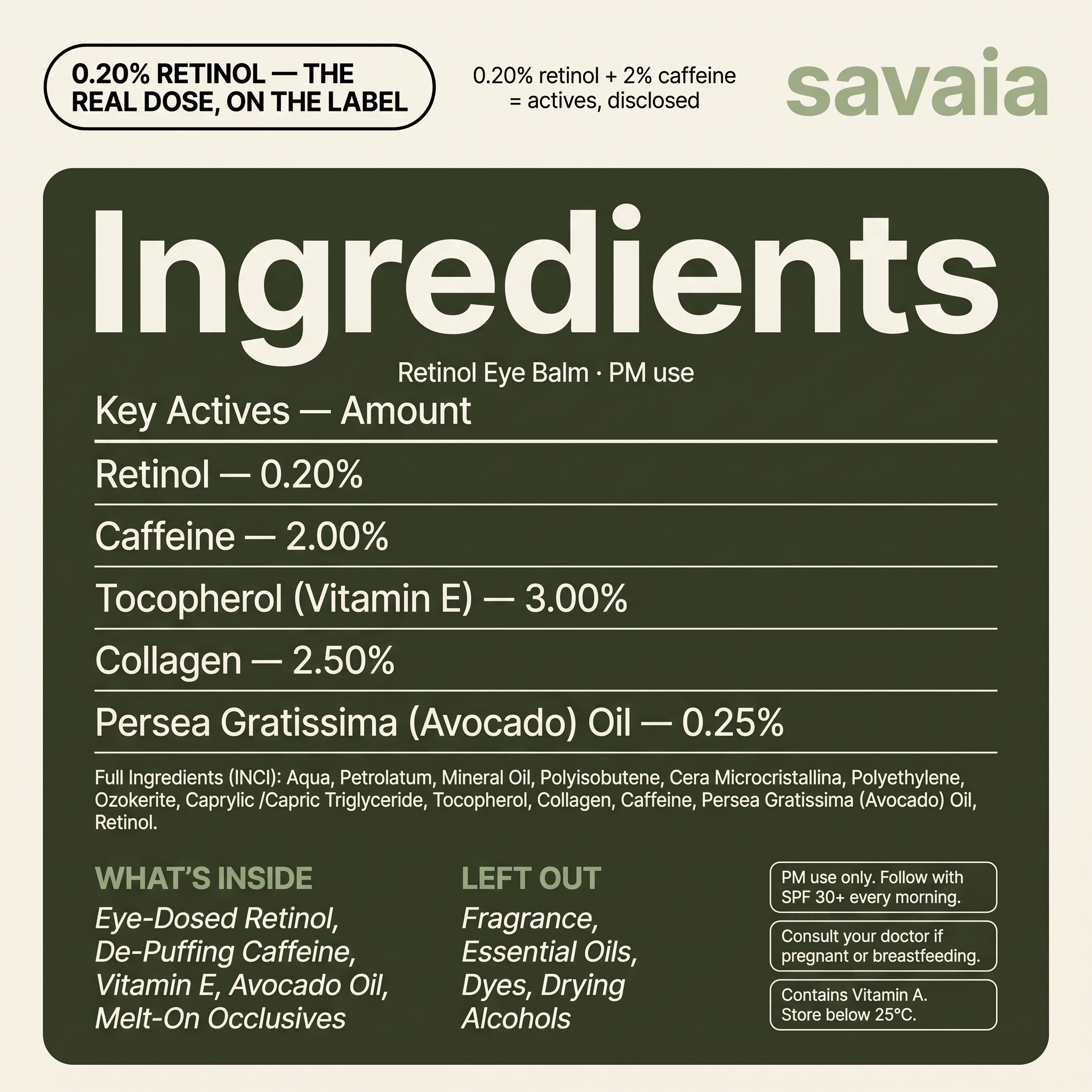 Retinol + Caffeine Eye Balm